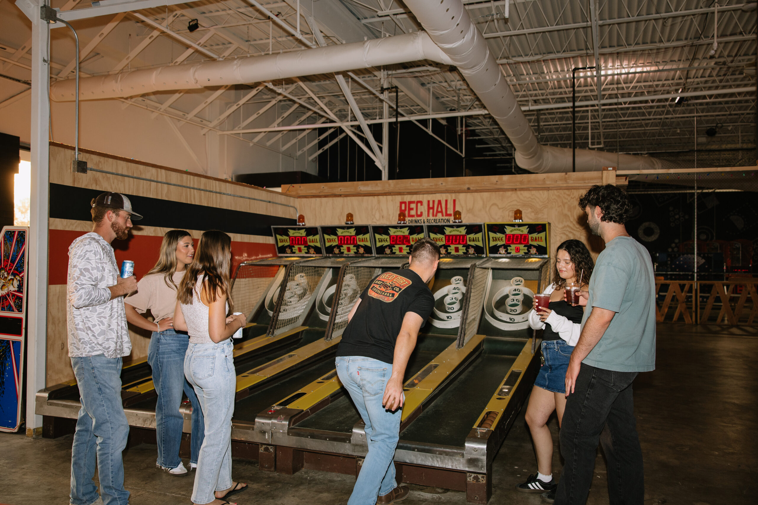 indoor activities near St. Louis Rec Hall Skee-Ball yard games group Saint Charles MO 2026